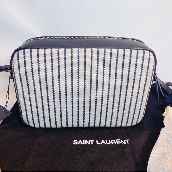 SAINT LAURENT Lou Camera stripe crossbody bag with tassel - Picture 6 of 9